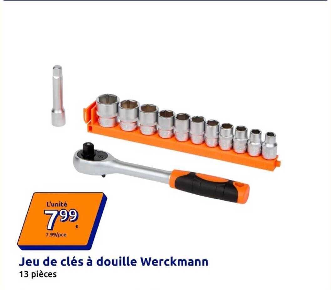 Jeu de clés à douille Werckmann 13 pièces