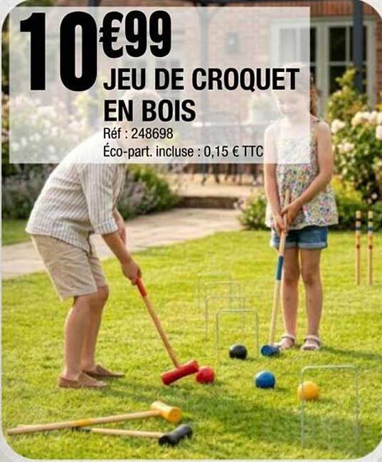 JEU DE CROQUET EN BOIS
