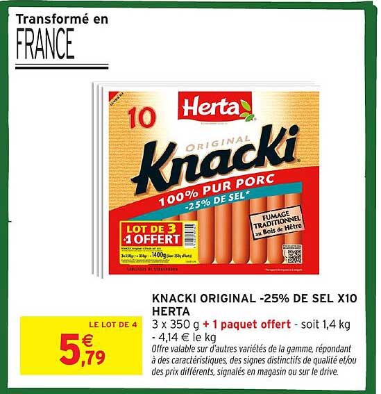 KNACKI ORIGINAL -25% DE SEL X10 HERTA