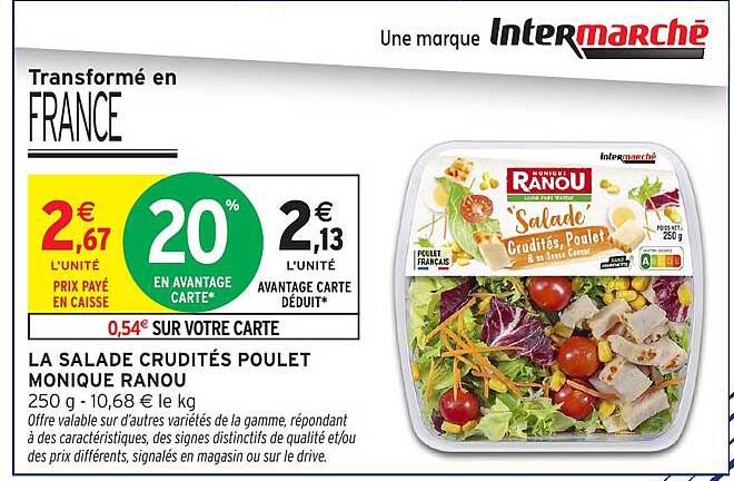 LA SALADE CRUDITÉS POULET MONIQUE RANOU