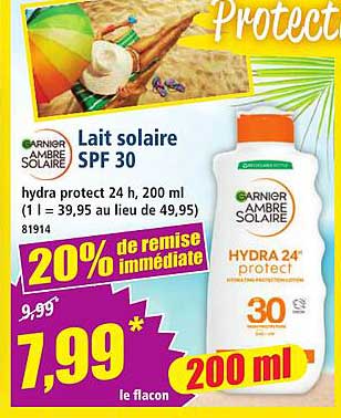 Lait solaire SPF 30