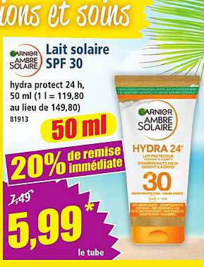 Lait solaire SPF 30