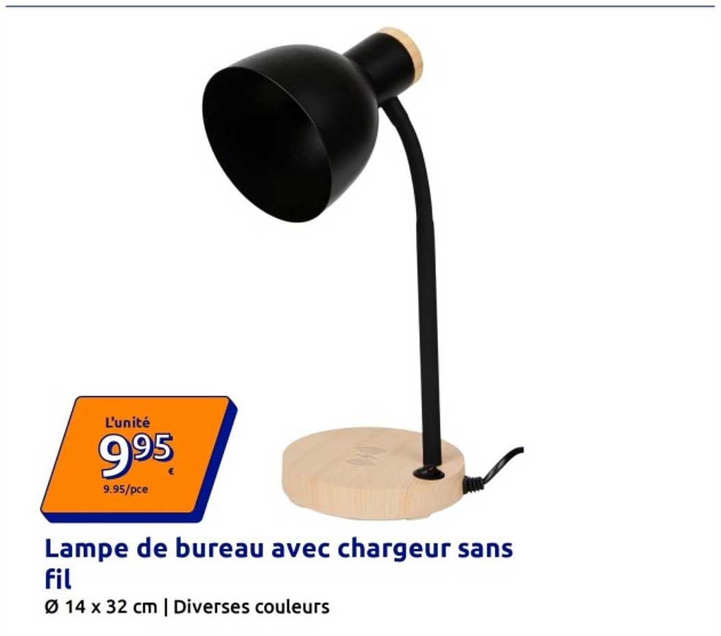 Lampe de bureau avec chargeur sans fil