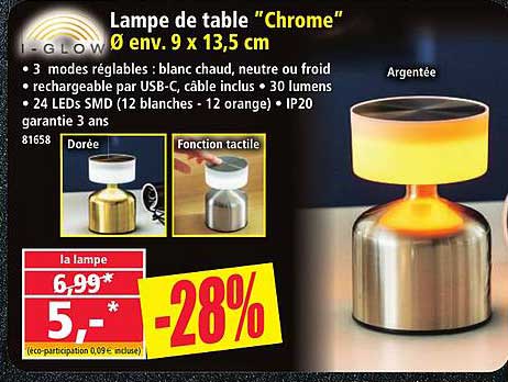 Lampe de table "Chrome"