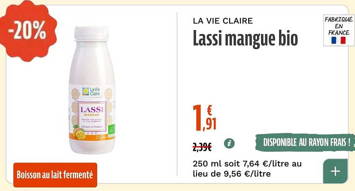 Lassi mangue bio