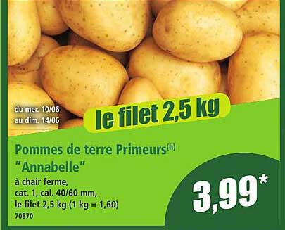 le filet 2,5 kg Pommes de terre Primeurs "Annabelle"