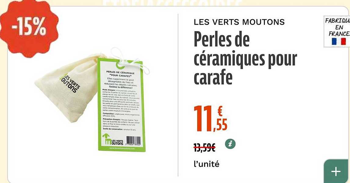 LES VERTS MOUTONS Perles de céramiques pour carafe