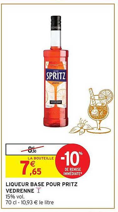 LIQUEUR BASE POUR PRITZ VEDRENNE