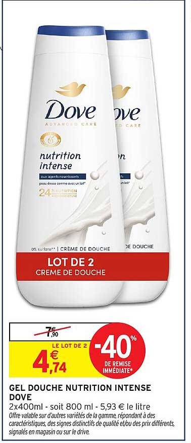 LOT DE 2 CREME DE DOUCHE