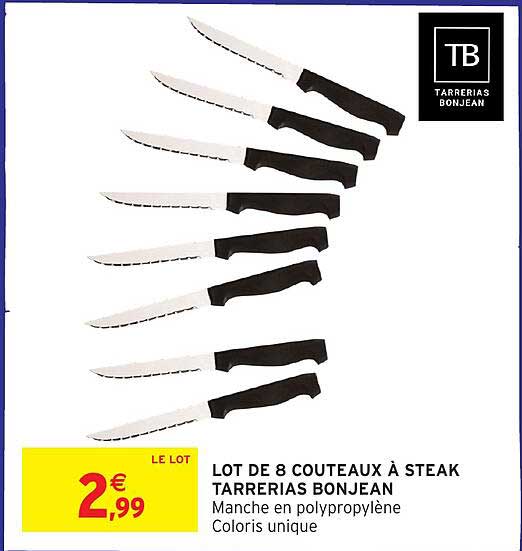 LOT DE 8 COUTEAUX À STEAK TARRERIAS BONJEAN