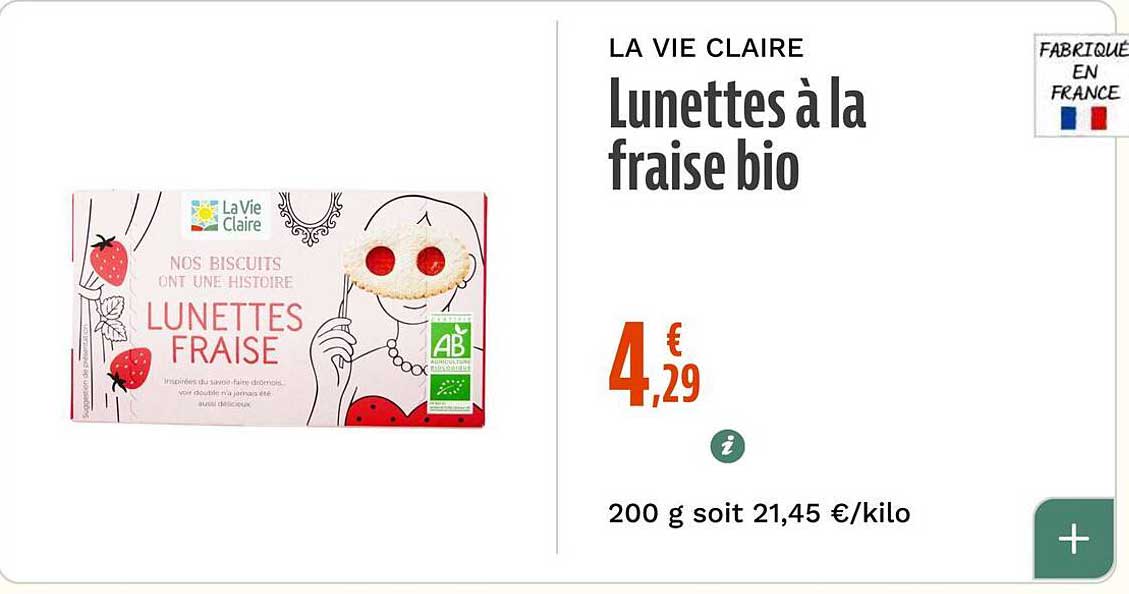 Lunettes à la fraise bio
