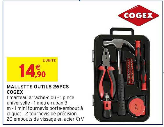 MALLETTE OUTILS 26PCS COGEX