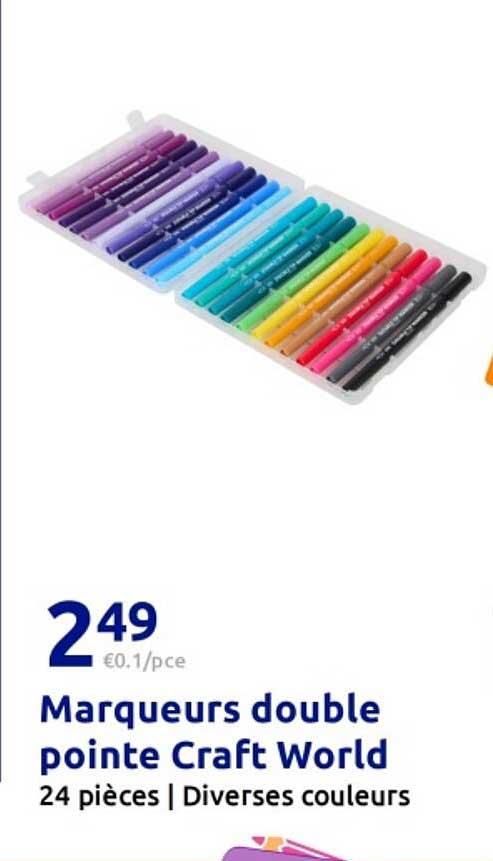 Marqueurs double pointe Craft World
24 pièces | Diverses couleurs
