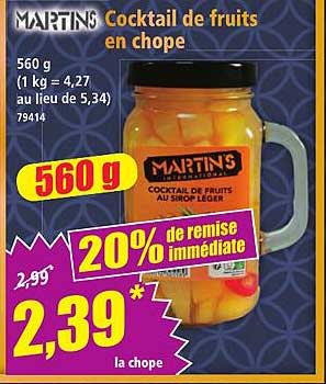 MARTIN'S Cocktail de fruits en chope