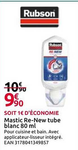 Mastic Re-New tube blanc 80 ml