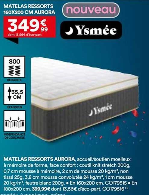 MATELAS RESSORTS 160X200 CM AURORA