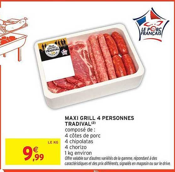 MAXI GRILL 4 PERSONNES TRADIVAL