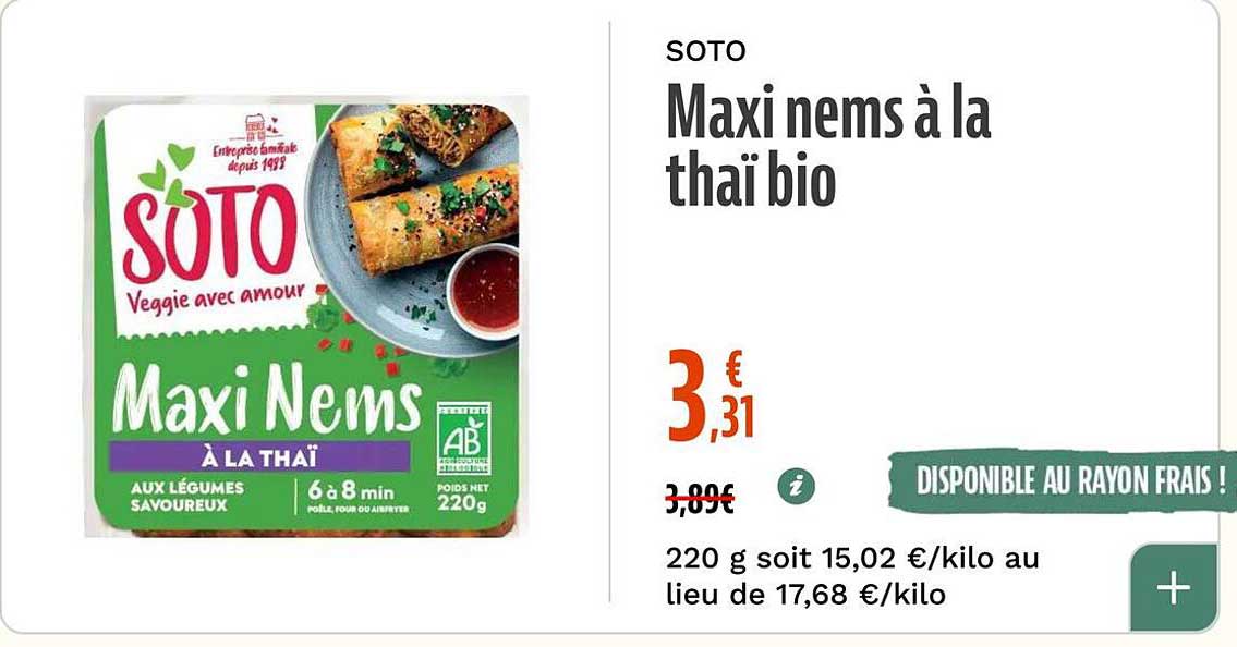 Maxi Nems à la thaï bio