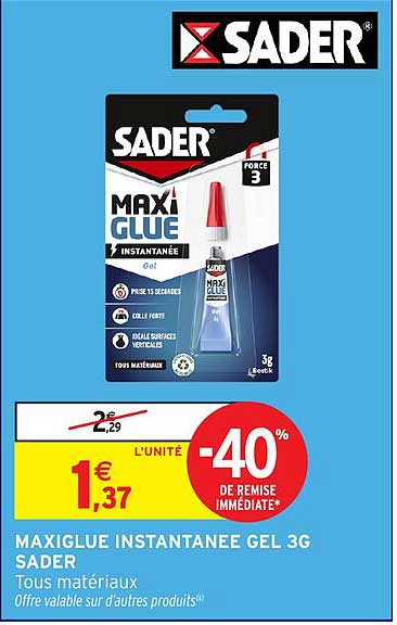 MAXIGLUE INSTANTANEE GEL 3G SADER