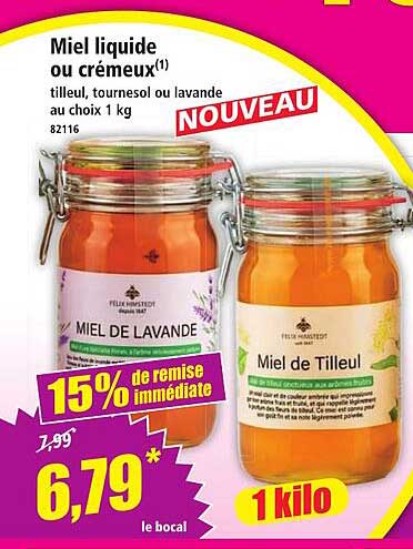 Miel liquide ou crémeux