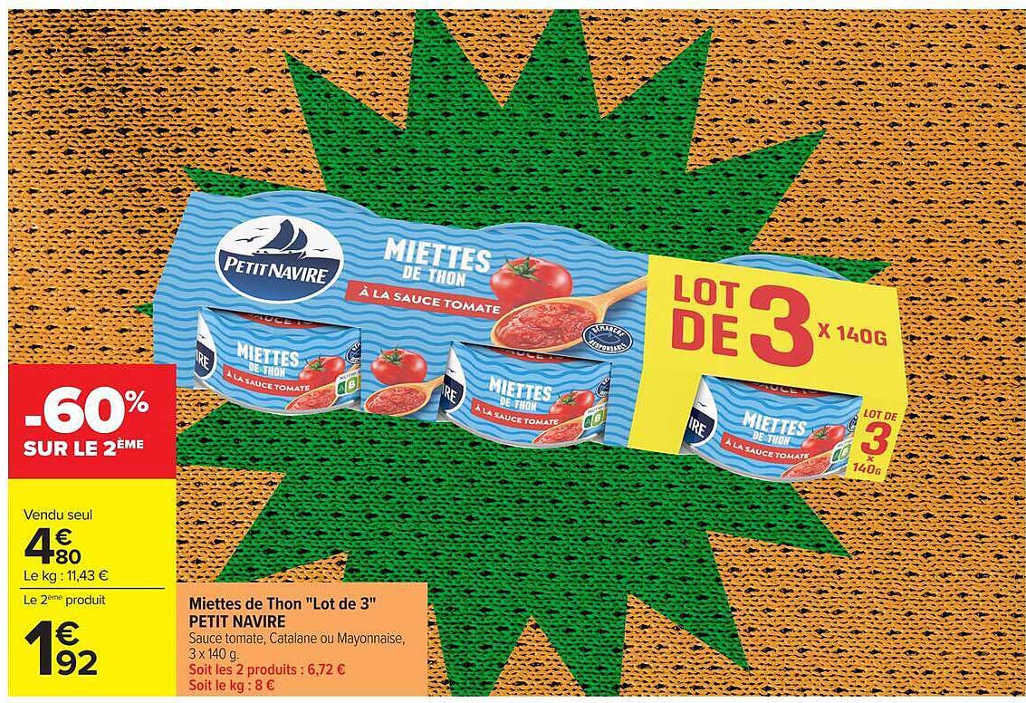 Miettes de Thon "Lot de 3" PETIT NAVIRE