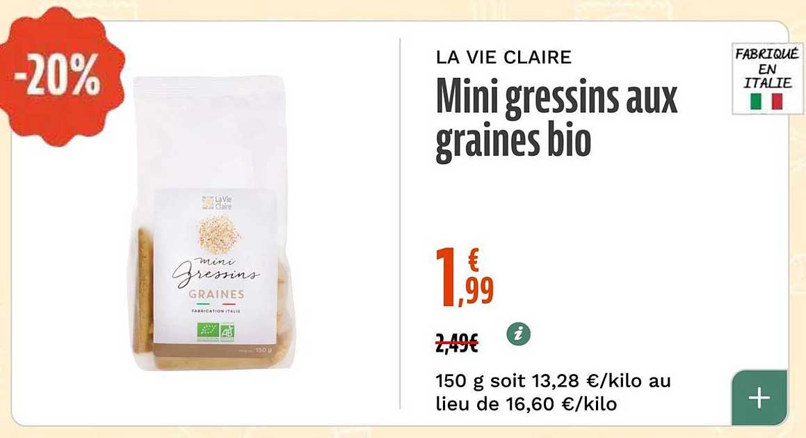 Mini gressins aux graines bio