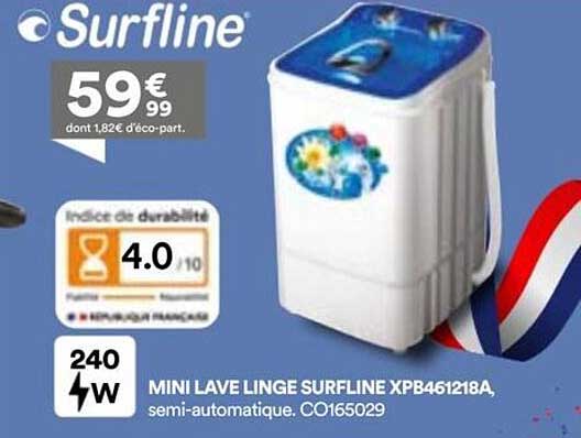 MINI LAVE LINGE SURFLINE XPB461218A, semi-automatique. CO165029