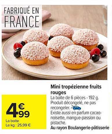 Mini tropézienne fruits rouges