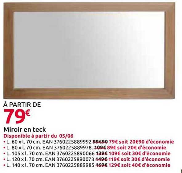 Miroir en teck