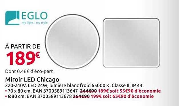 Miroir LED Chicago