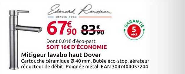 Mitigeur lavabo haut Dover