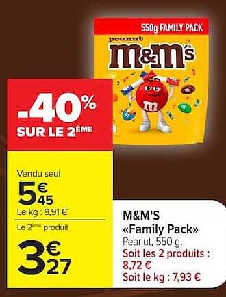 M&M'S «Family Pack» Peanut, 550 g.