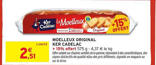 MOELLEUX ORIGINAL KER CADELAC + 15% offert 575 g