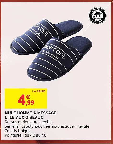 MULE HOMME À MESSAGE L ILE AUX OISEAUX