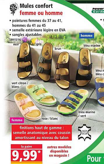Mules confort femme ou homme