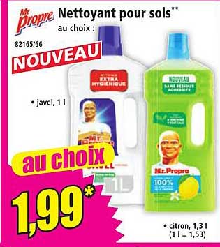 Nettoyant pour sols** au choix: