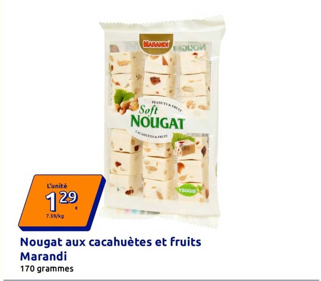 Nougat aux cacahuètes et fruits Marandi
