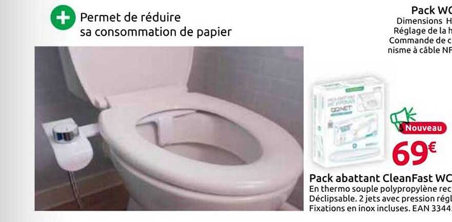 Pack abattant CleanFast WC