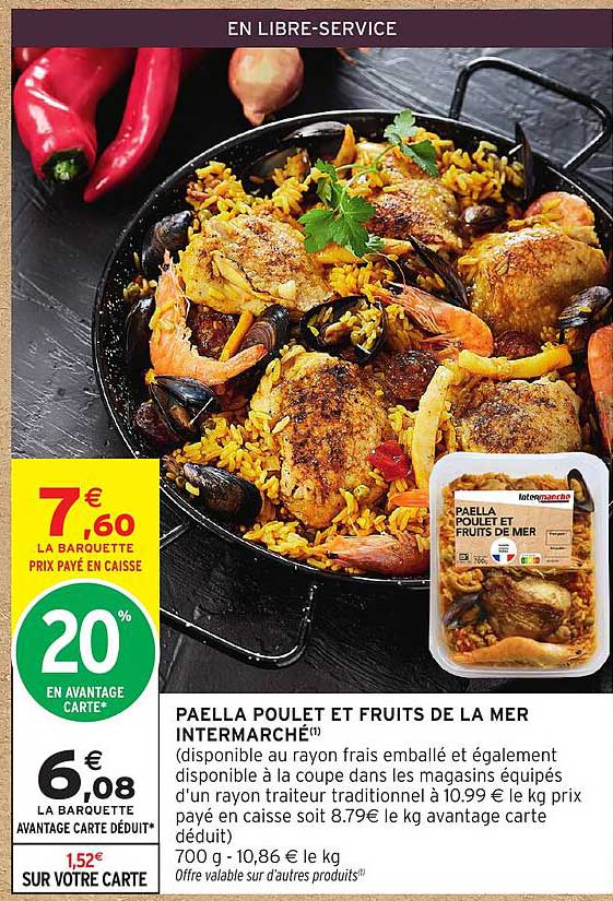 PAELLA POULET ET FRUITS DE LA MER INTERMARCHÉ