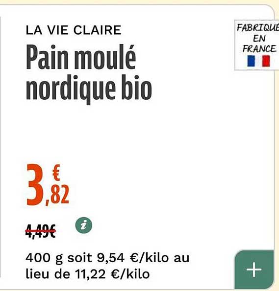 Pain moulé nordique bio