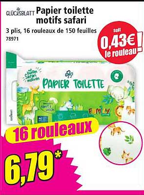 Papier toilette motifs safari