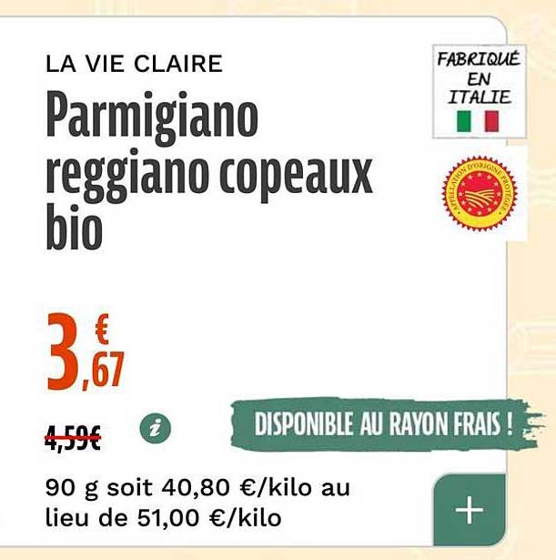 Parmigiano reggiano copeaux bio