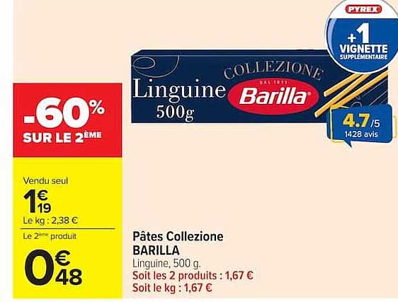 Pâtes Collezione BARILLA Linguine, 500 g