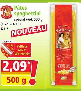 Pâtes spaghettini spécial wok 500 g