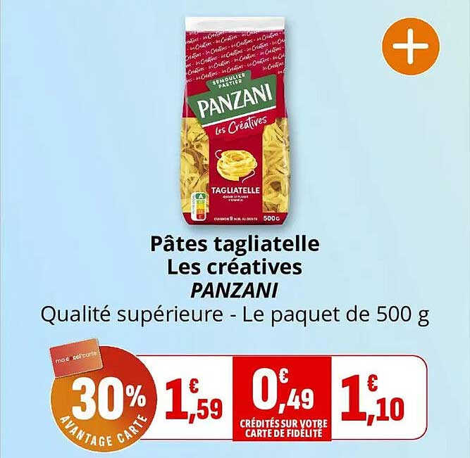 Pâtes tagliatelle Les créatives PANZANI - Qualité supérieure - Le paquet de 500 g