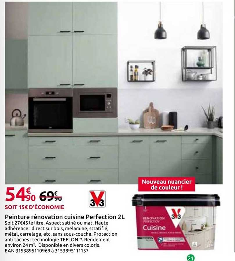 Peinture rénovation cuisine Perfection 2L