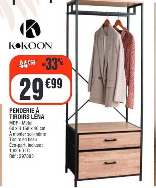 PENDERIE À TIROIRS LÉNA