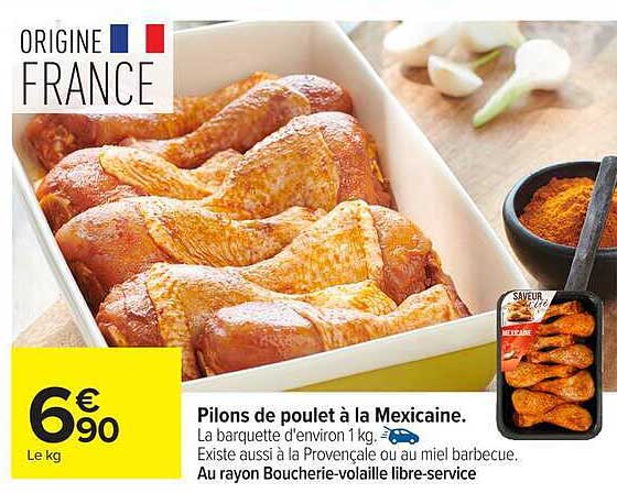 Pilons de poulet à la Mexicaine.