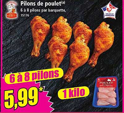 Pilons de poulet(a) 6 à 8 pilons par barquette. 75176
