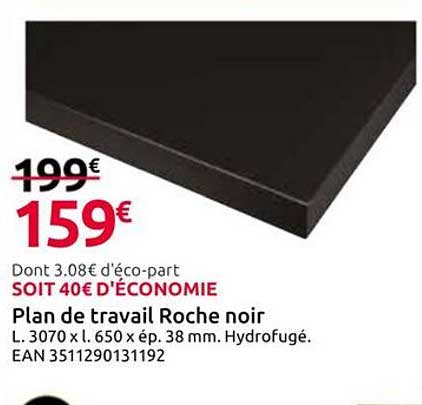 Plan de travail Roche noir